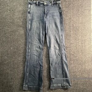 J. Crew Womens Mid-rise Flare Jeans Blue Medium Wash Denim Size 29T 32x32